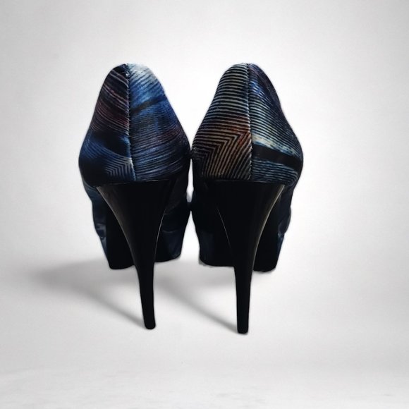 Aldo "Jerolda" Blue Multicolor Platform Stiletto Heels  Size 7 - Picture 7 of 14